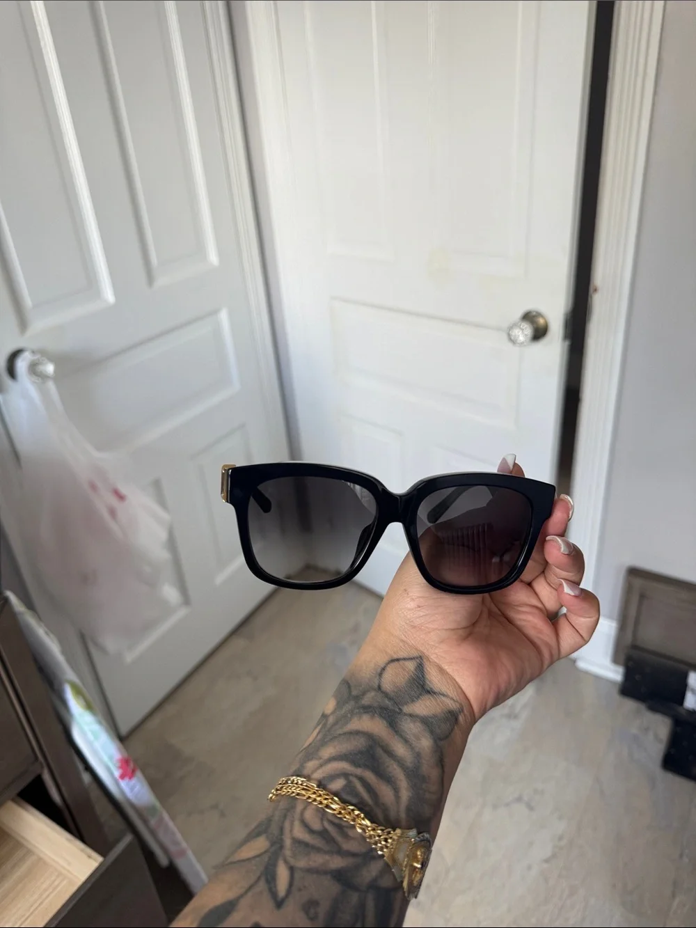 LV Black Sunglasses with Gold Accent